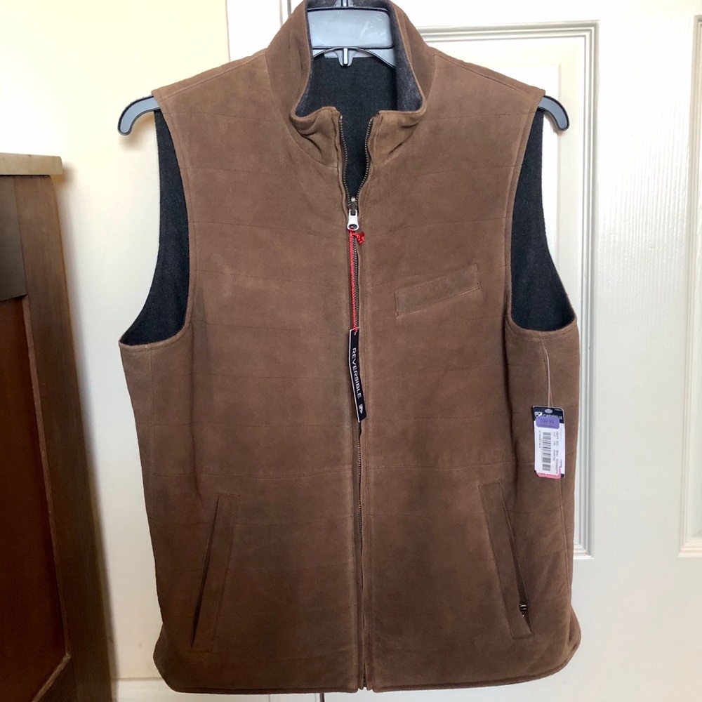 New* Daniel Cremieux Brown Suede Vest Size M